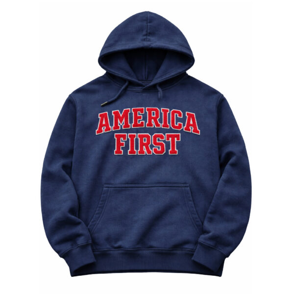Embroidered Collegiate Hoodie - Navy