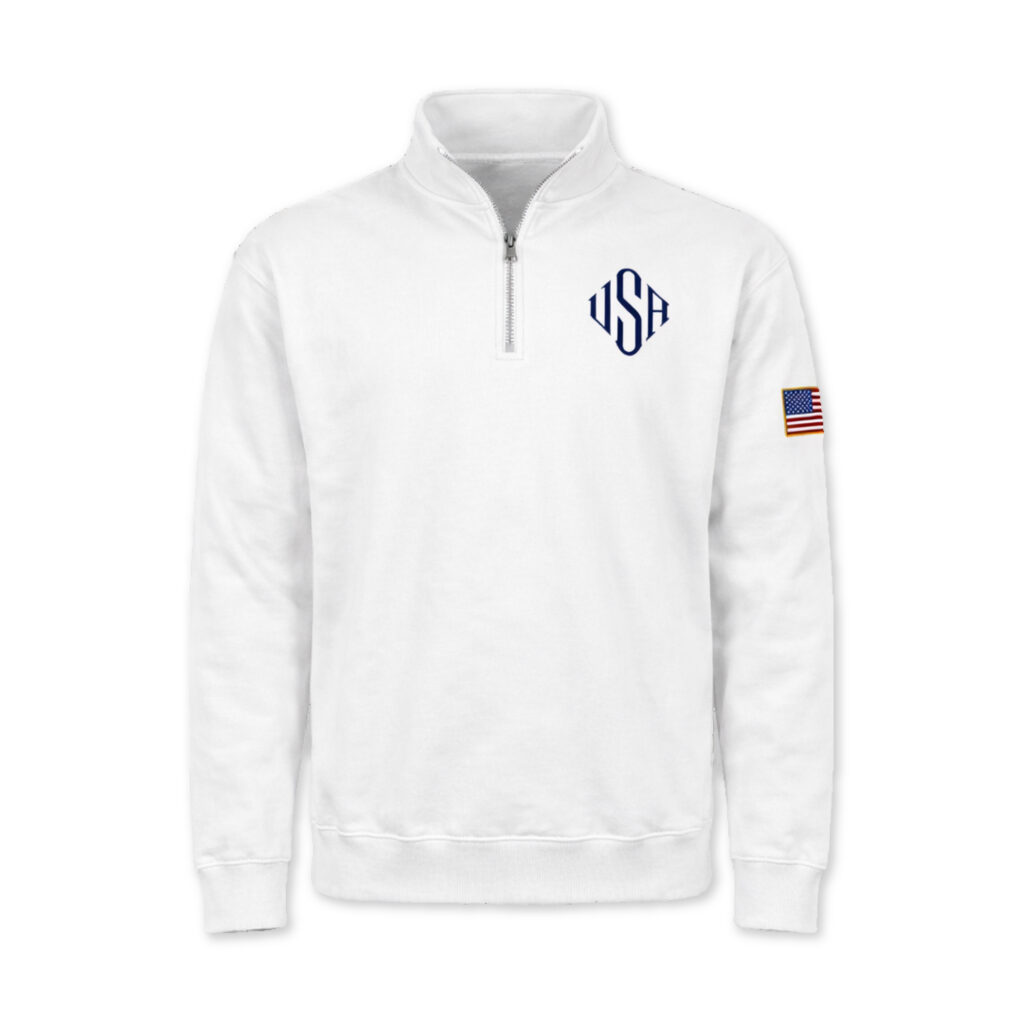 U.S.A. Quarter-Zip - White