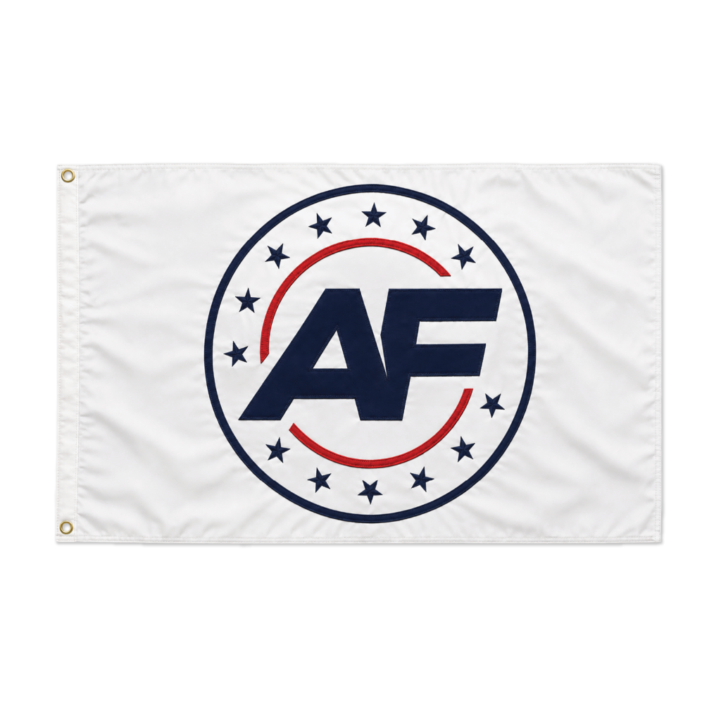 Premium Stitched America First Flag - White