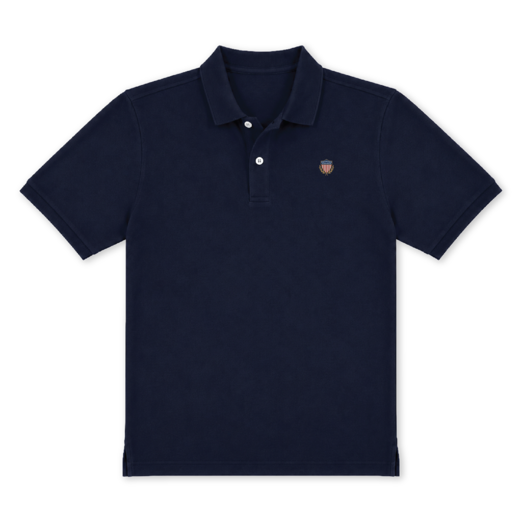 Embroidered Crest Polo - Navy