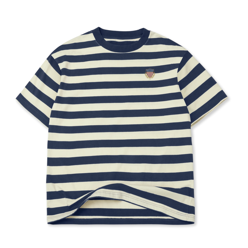 Embroidered Crest Striped Tee