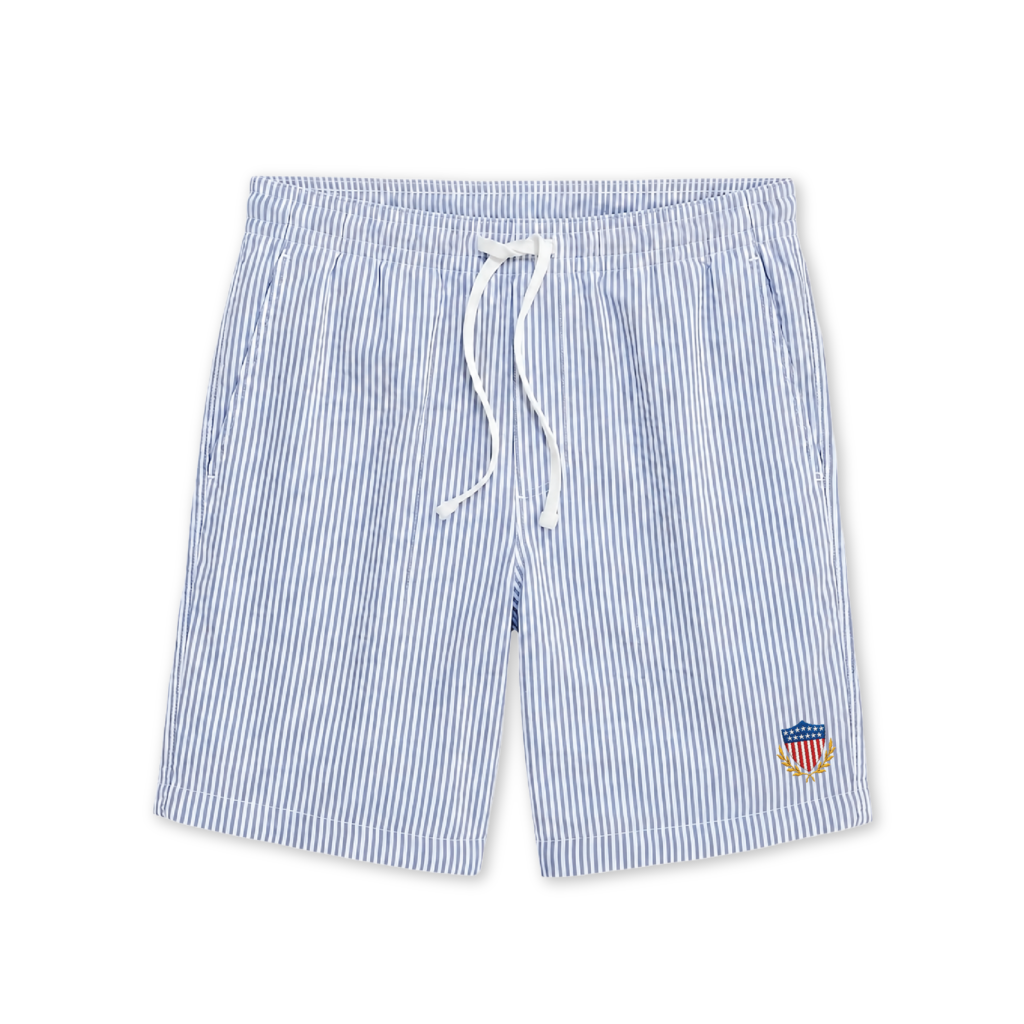 Embroidered Crest Swim Trunks
