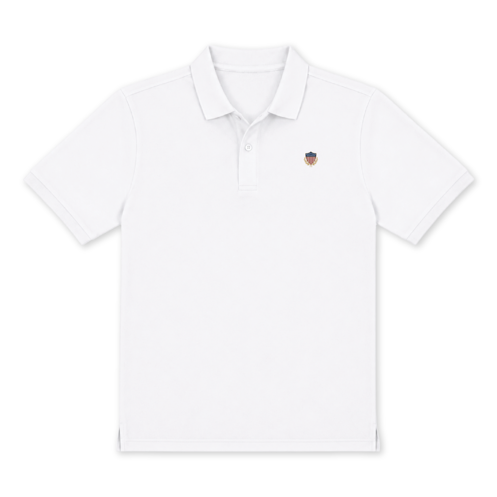 Embroidered Crest Polo - White